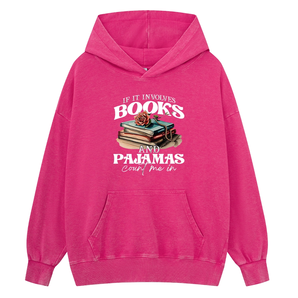 Pagewings Books And Pajamas Unisex Washed Hoodie