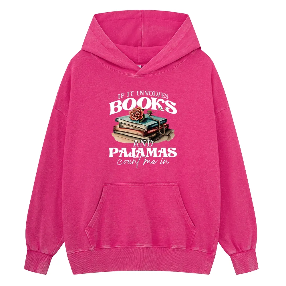 Pagewings Books And Pajamas Unisex Washed Hoodie