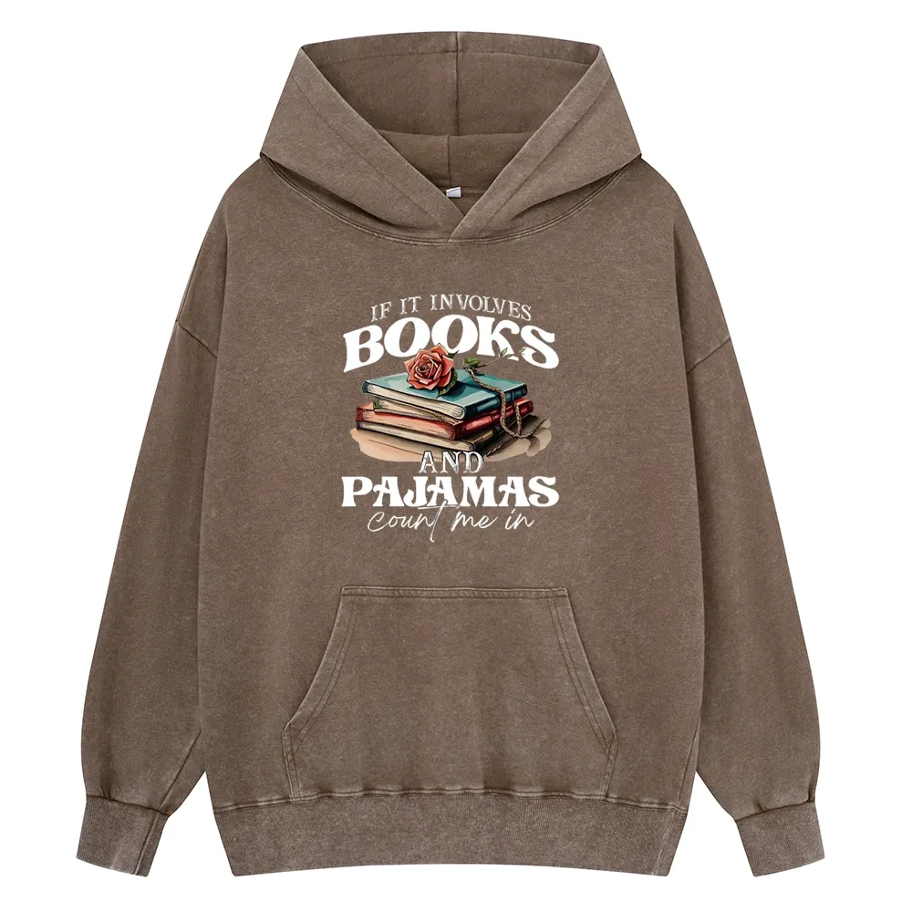 Pagewings Books And Pajamas Unisex Washed Hoodie