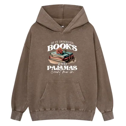 Pagewings Books And Pajamas Unisex Washed Hoodie