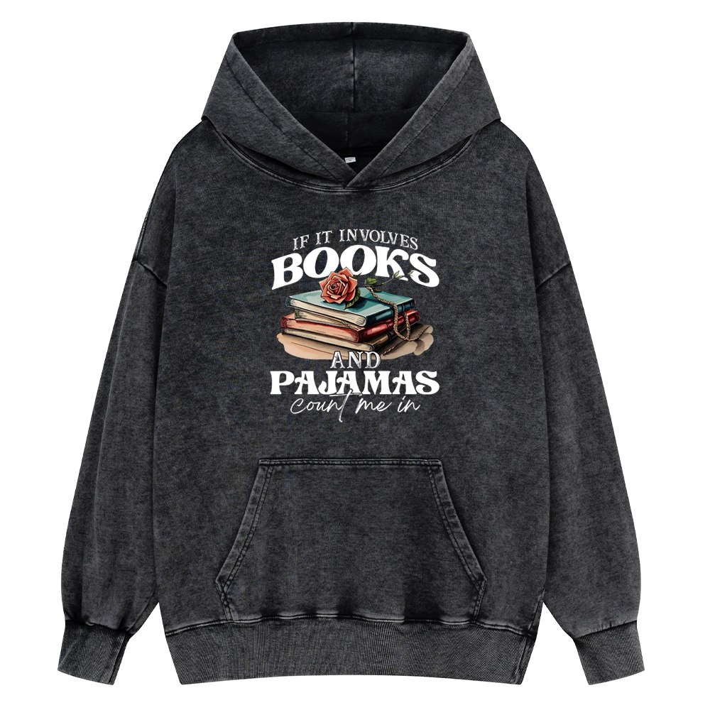 Pagewings Books And Pajamas Unisex Washed Hoodie