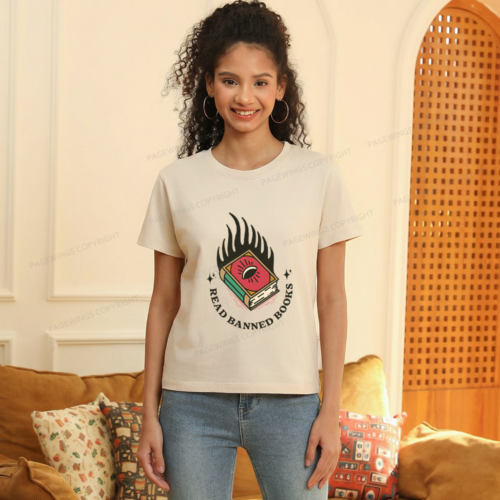 Pagewings Read Banned Books Women's Washed T-shirt