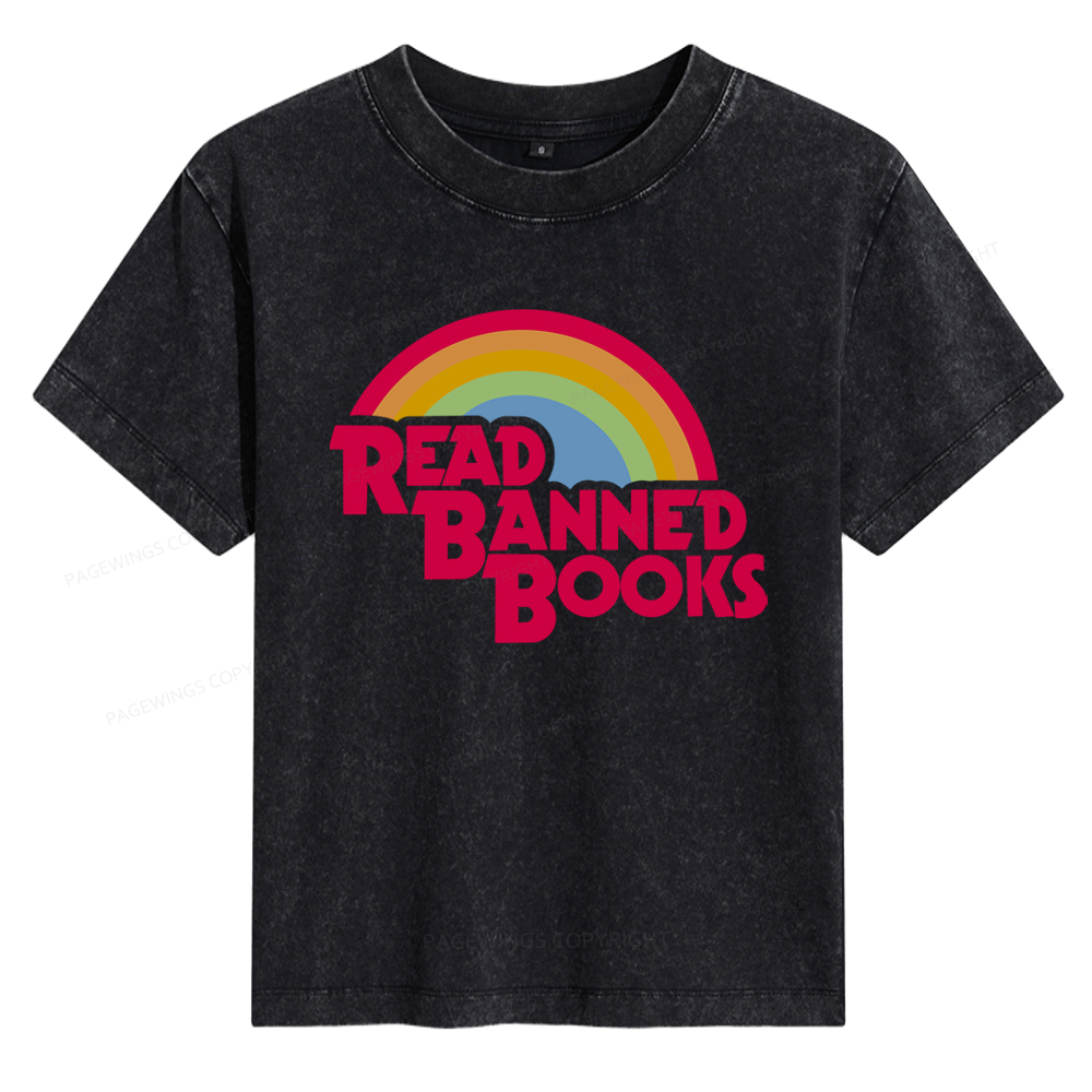 Pagewings Read Banned Books Women's Washed T-shirt