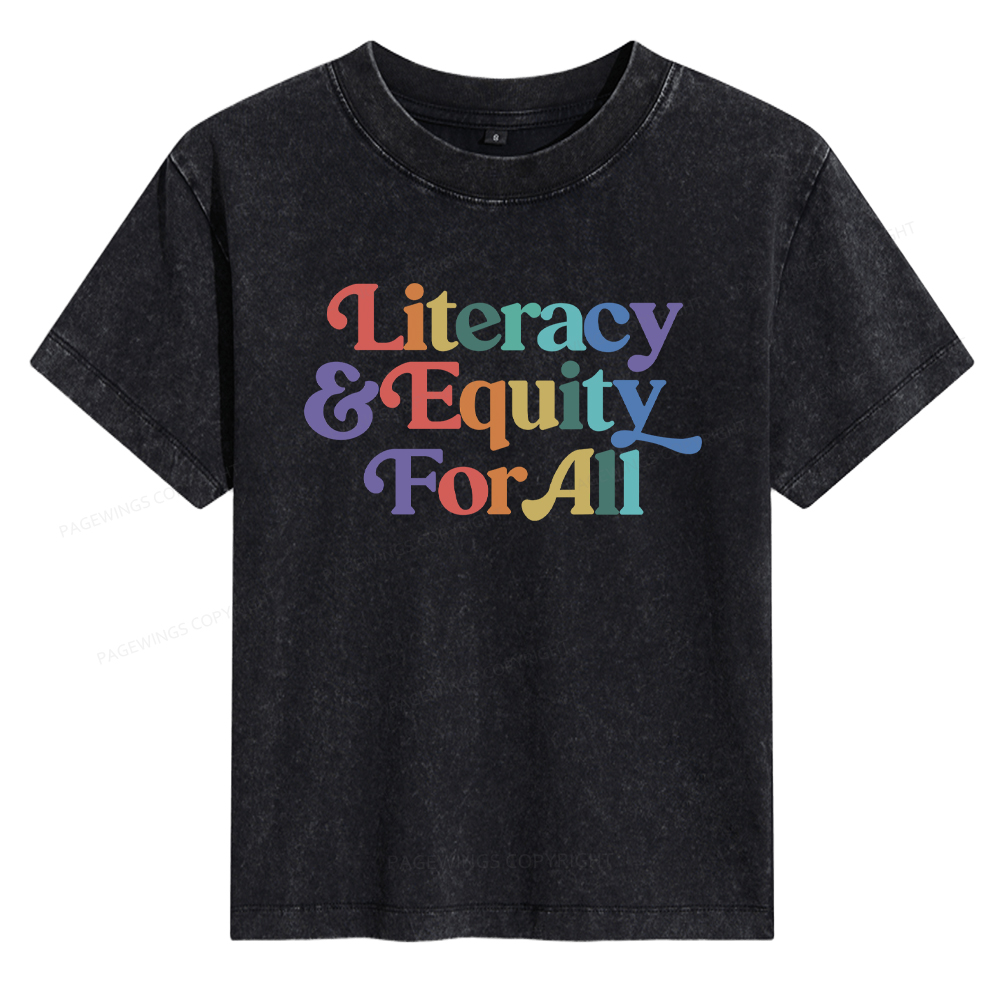 Pagewings Literacy & Equity For All Women's Washed T-shirt