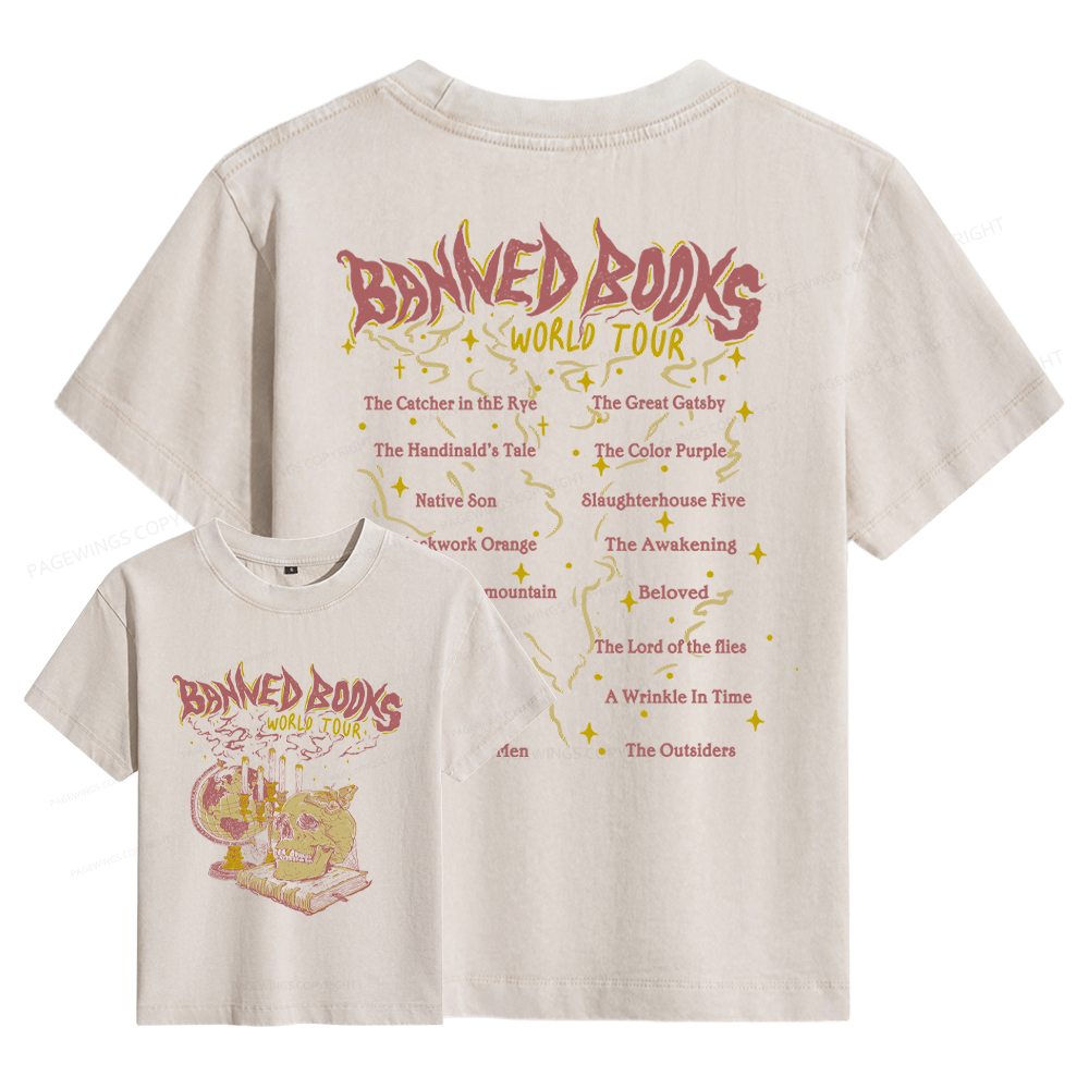 Pagewings Banned Books World Tour Women's Washed T-shirt
