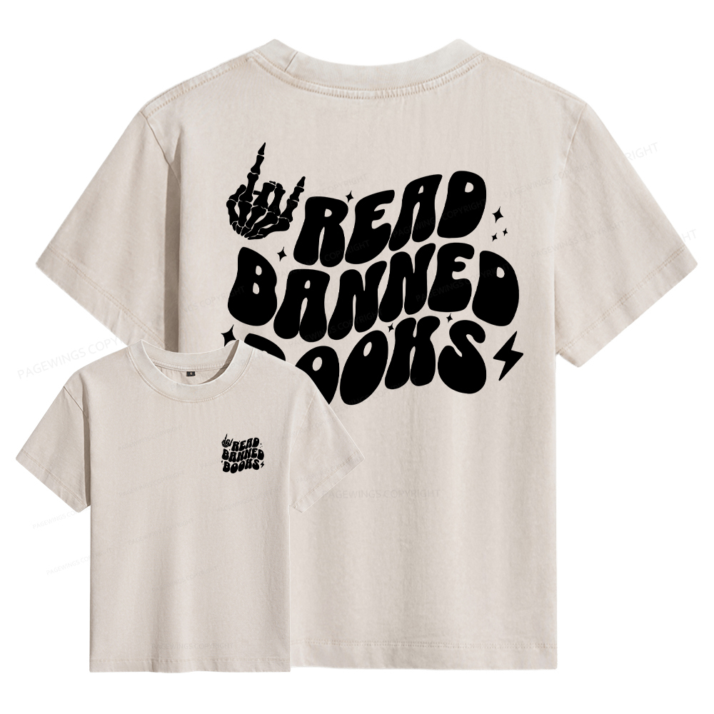 Pagewings Read Banned Books Women's Washed T-shirt