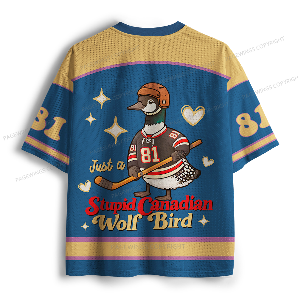 Pagewings Stupid Canadian Wolf Bird Unisex Mesh Jersey