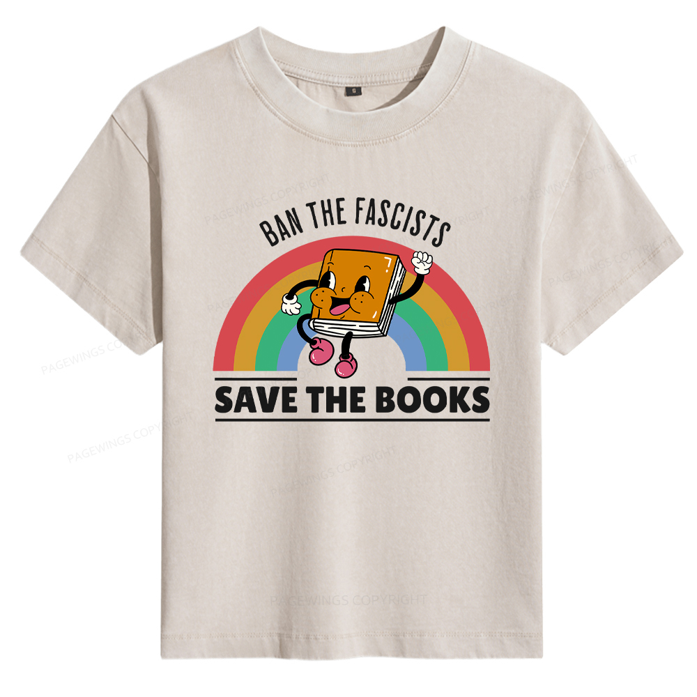 Pagewings Ban The Fascists Save The Books Women's Washed T-shirt