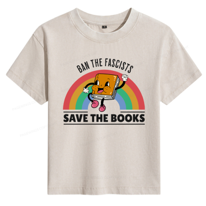 Pagewings Ban The Fascists Save The Books Women's Washed T-shirt