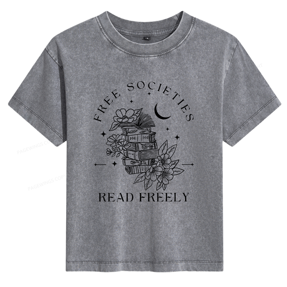 Pagewings Free Societies Read Freely Comfort Colors Women's Washed T-shirt