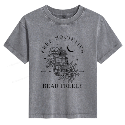 Pagewings Free Societies Read Freely Comfort Colors Women's Washed T-shirt