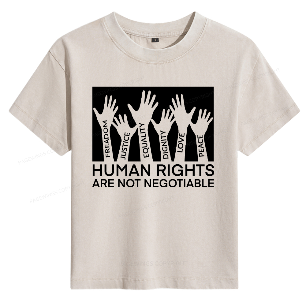 Pagewings Human Rights Are Not Negotiable Women's Washed T-shirt