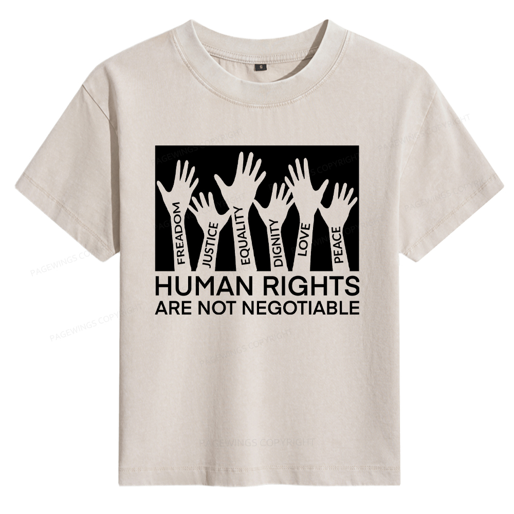 Pagewings Human Rights Are Not Negotiable Women's Washed T-shirt