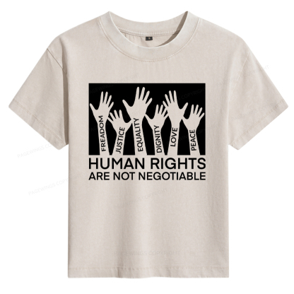 Pagewings Human Rights Are Not Negotiable Women's Washed T-shirt