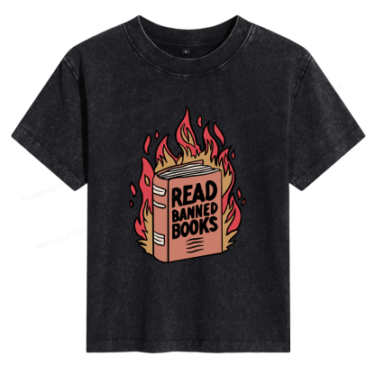Pagewings Read Banned Books Women's Washed T-shirt