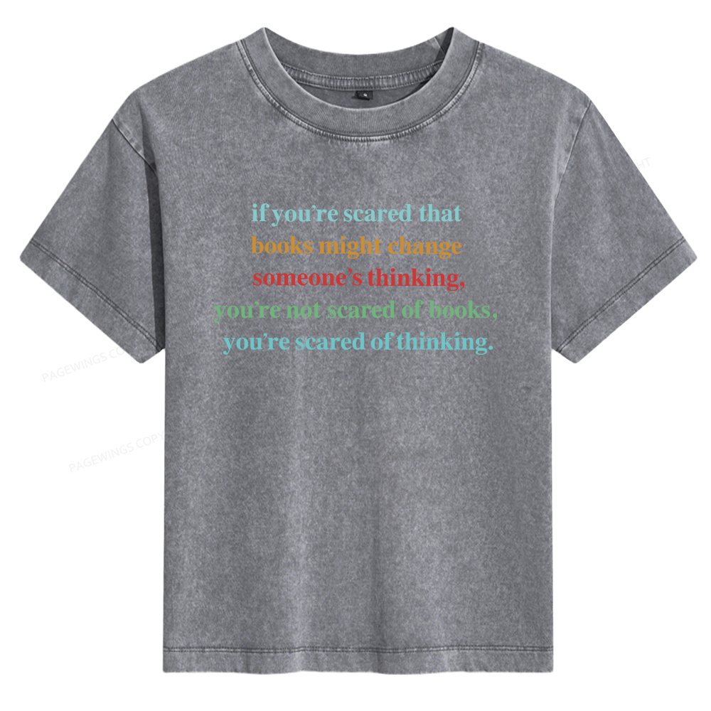 Pagewings Censorship Social Justice Shirt Booktrovert Women's Washed T-shirt