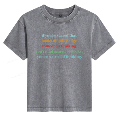 Pagewings Censorship Social Justice Shirt Booktrovert Women's Washed T-shirt