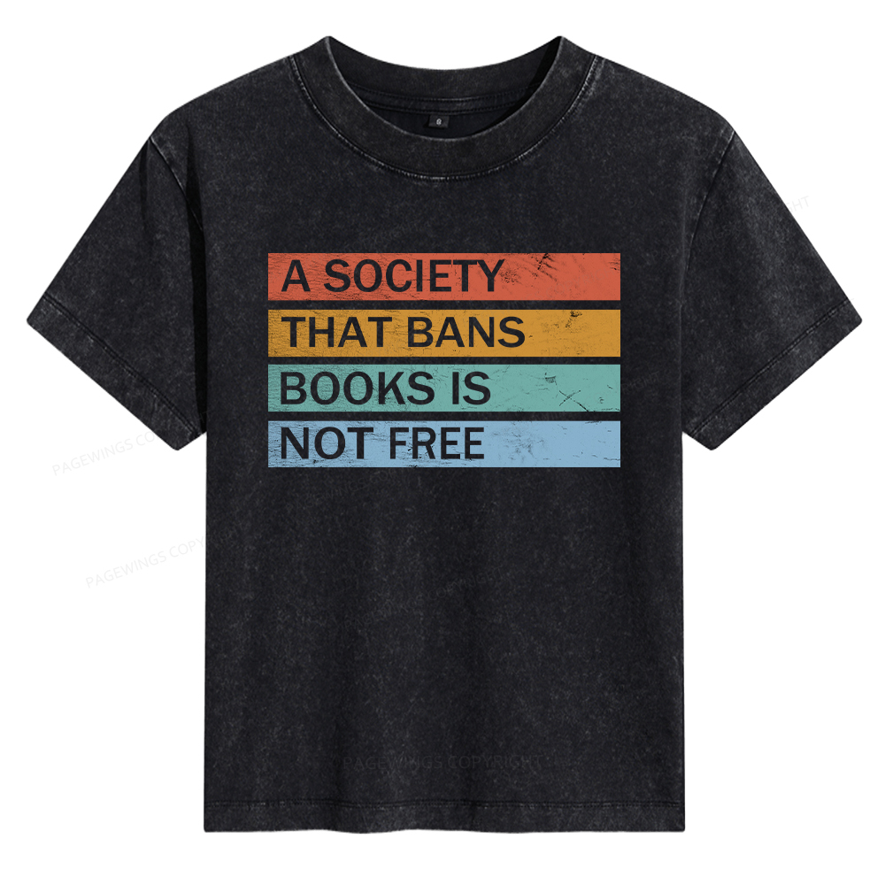 Pagewings Read Banned Books Women's Washed T-shirt