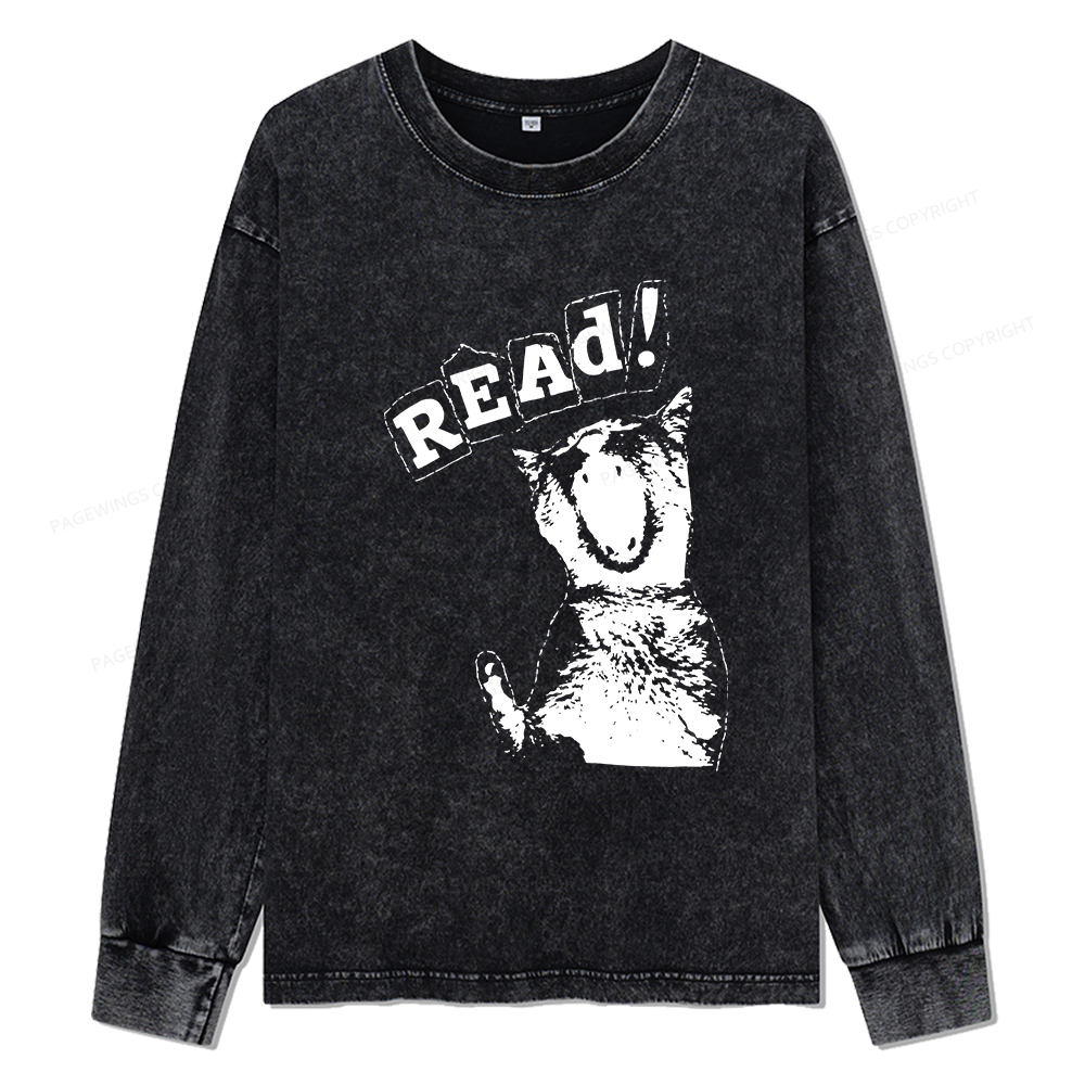 Pagewings Read Unisex Washed Long Sleeve T-shirt