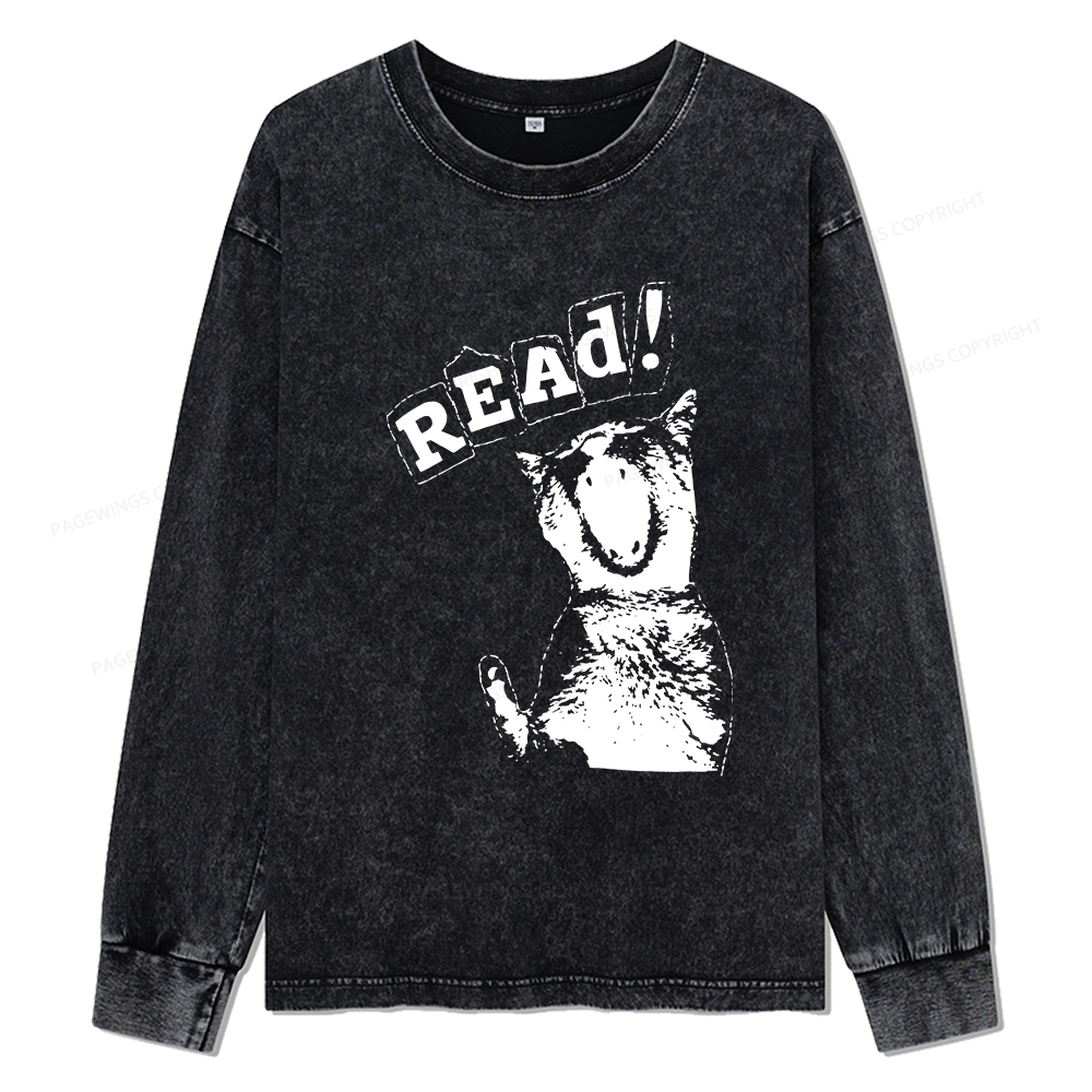 Pagewings Read Unisex Washed Long Sleeve T-shirt
