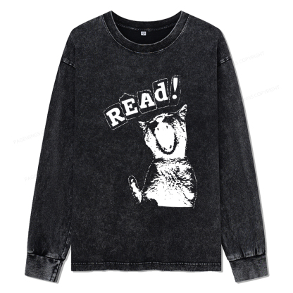Pagewings Read Unisex Washed Long Sleeve T-shirt