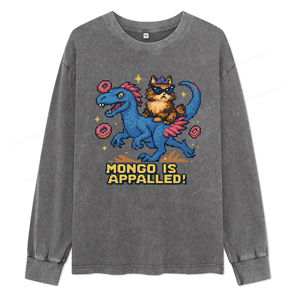 Pagewings Mongo Is Appalled Unisex Washed Long Sleeve T-shirt