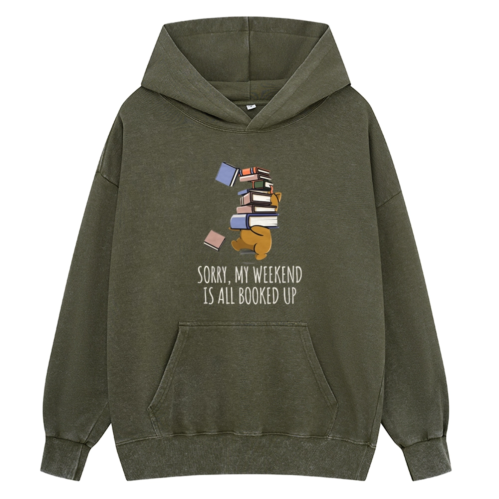 Pagewings Weekend Booked Up Unisex Washed Hoodie