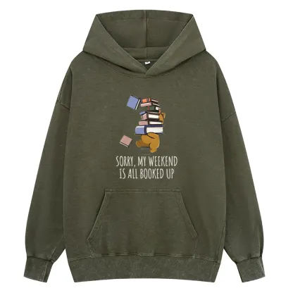 Pagewings Weekend Booked Up Unisex Washed Hoodie