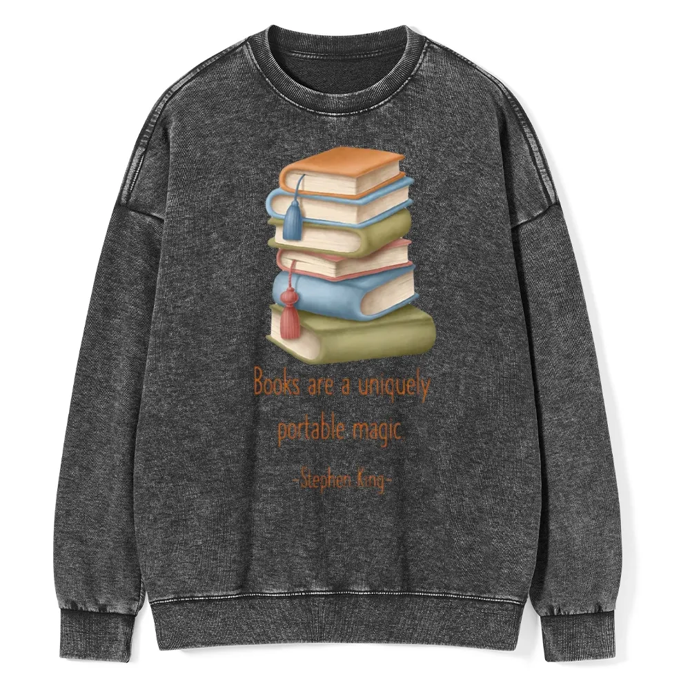 Pagewings Books Are A Uniquely Portable Magic Unisex Washed Sweatshirt