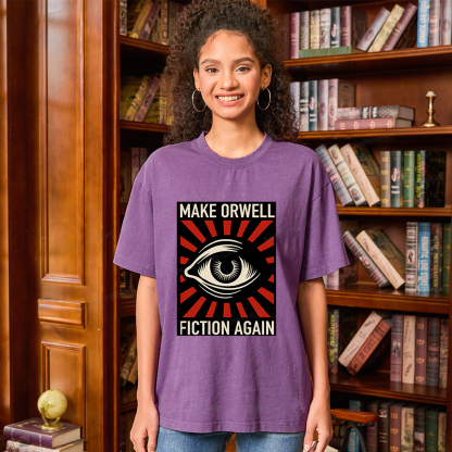 Pagewings Make Orwell Fiction Again Unisex Washed T-shirt
