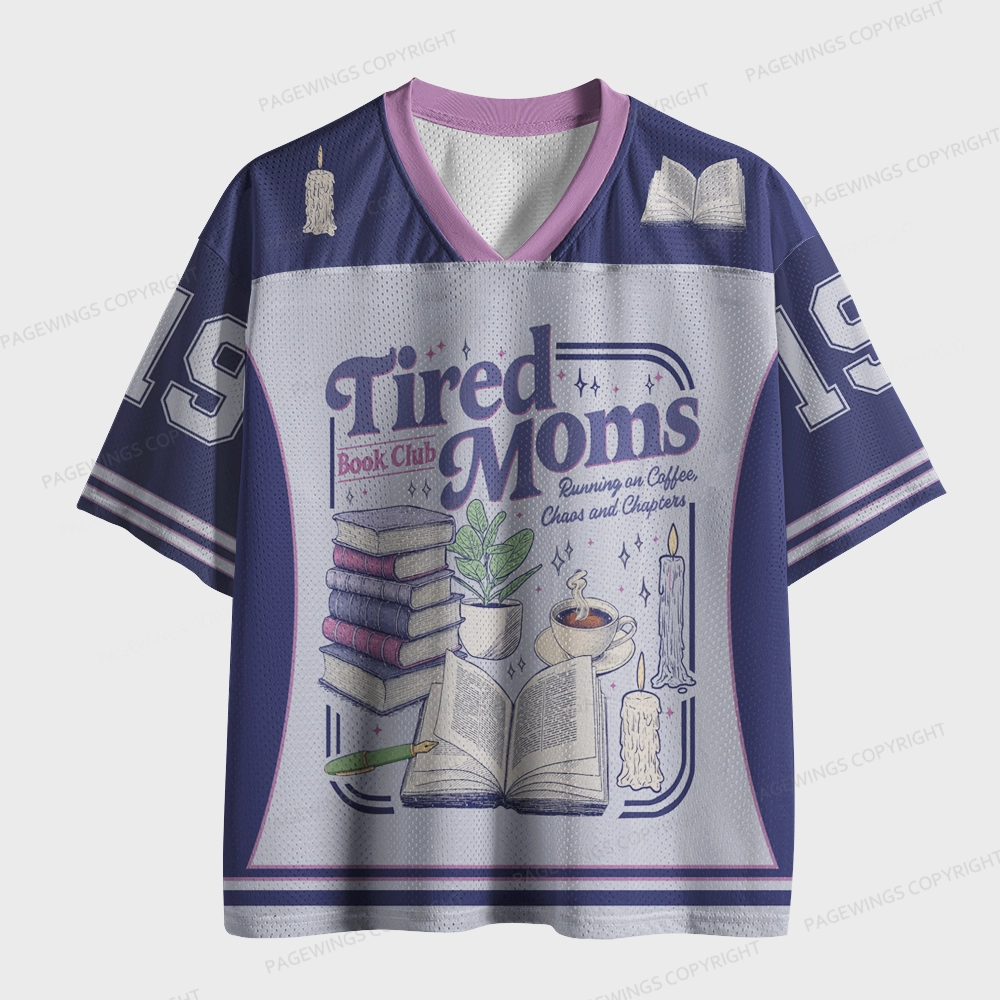 Pagewings Tired Moms Book Club Unisex Mesh Jersey