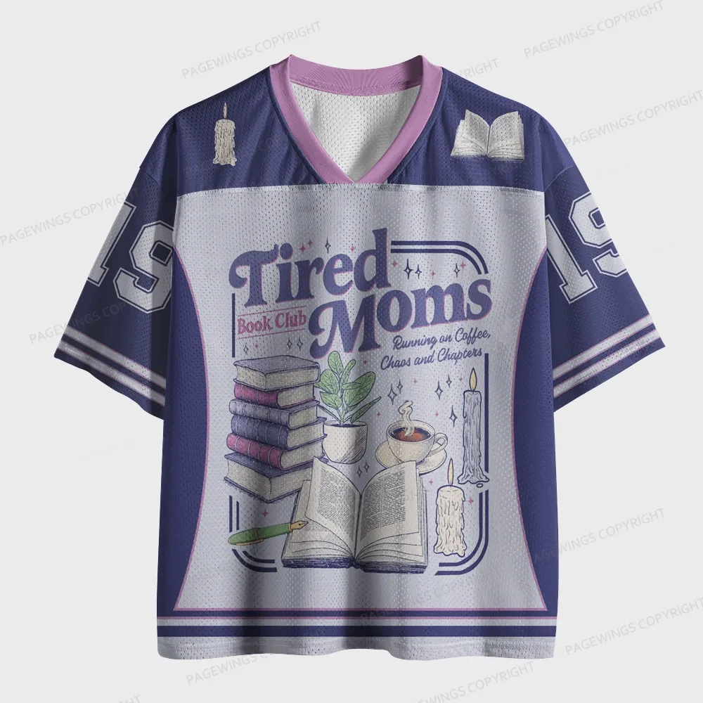 Pagewings Tired Moms Book Club Unisex Mesh Jersey