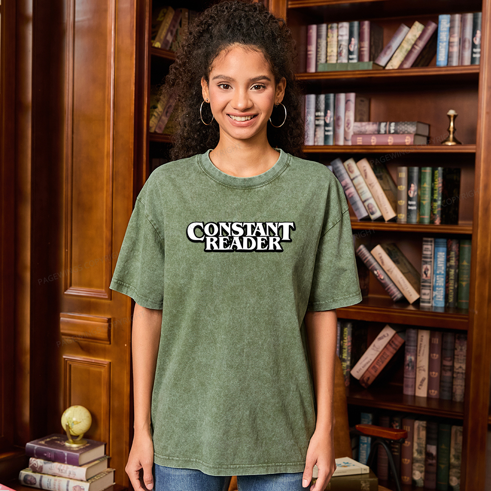 Pagewings Constant Reader Unisex Washed T-shirt