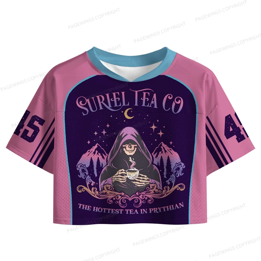 Pagewings Suriel Tea Co The Hottest Tea In Prythian Women's Crop Mesh Jersey