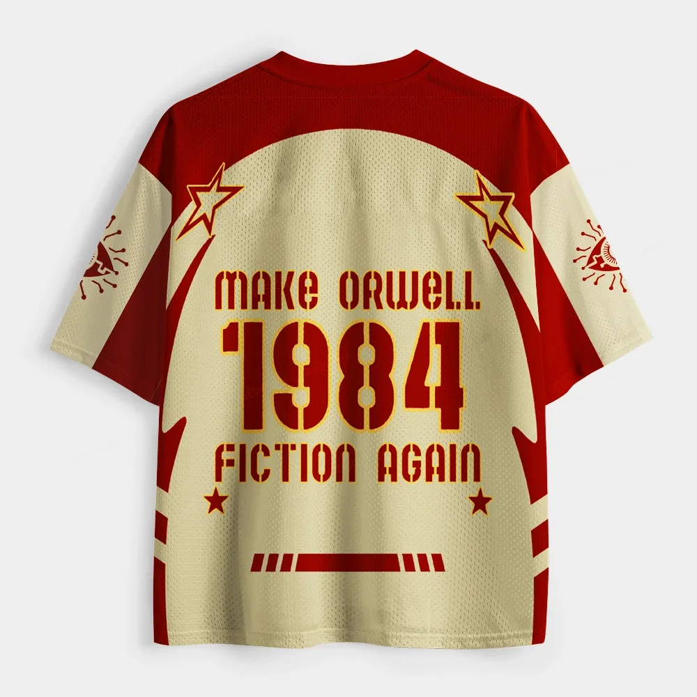 Pagewings Make Orwell Fiction Again Unisex Mesh Jersey