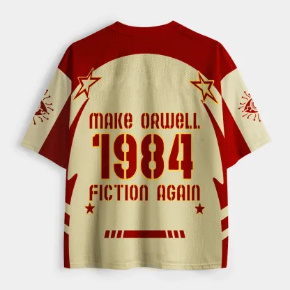 Pagewings Make Orwell Fiction Again Unisex Mesh Jersey