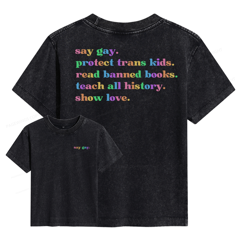 Pagewings Read Banned Books Women's Washed T-shirt