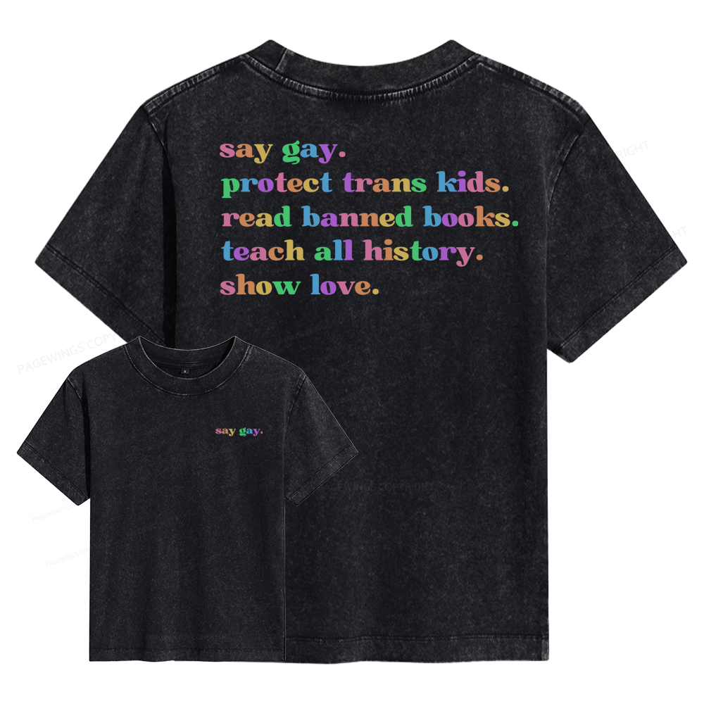 Pagewings Read Banned Books Women's Washed T-shirt