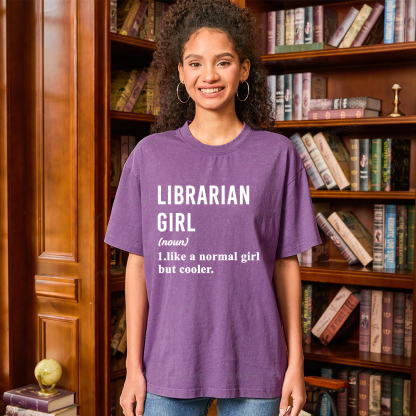 Pagewings Librarian Girl Unisex Washed T-shirt