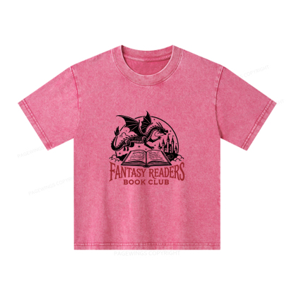 Pagewings Fantasy Readers Book Club Unisex Kids Washed T-shirt
