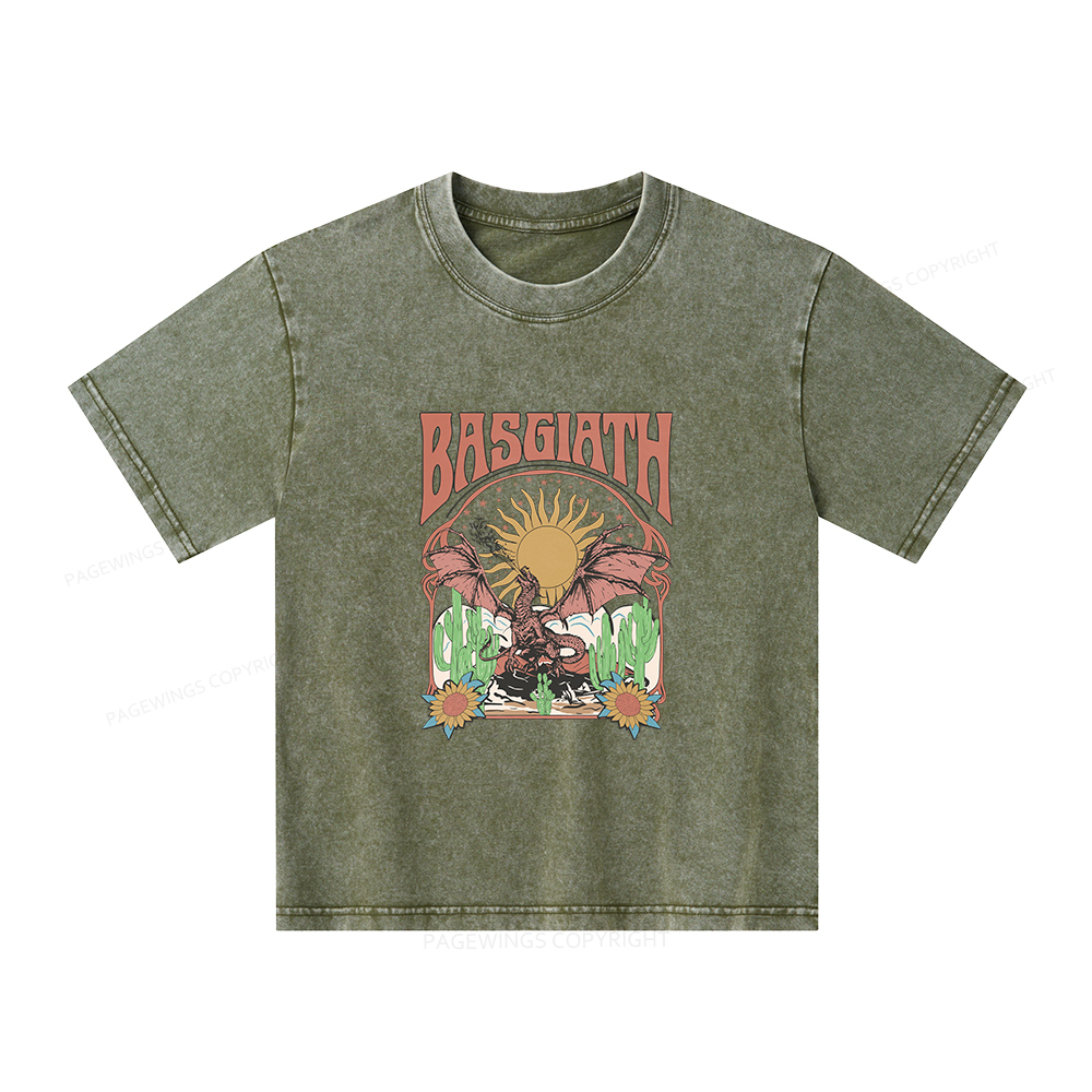 Pagewings Fantasy Team Dragon Rider Unisex Kids Washed T-shirt