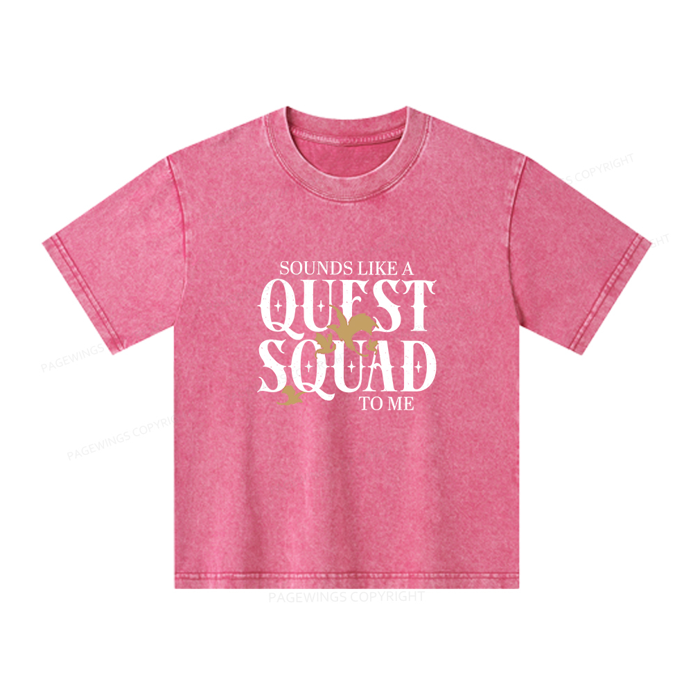 Pagewings Quest Squad Unisex Kids Washed T-shirt