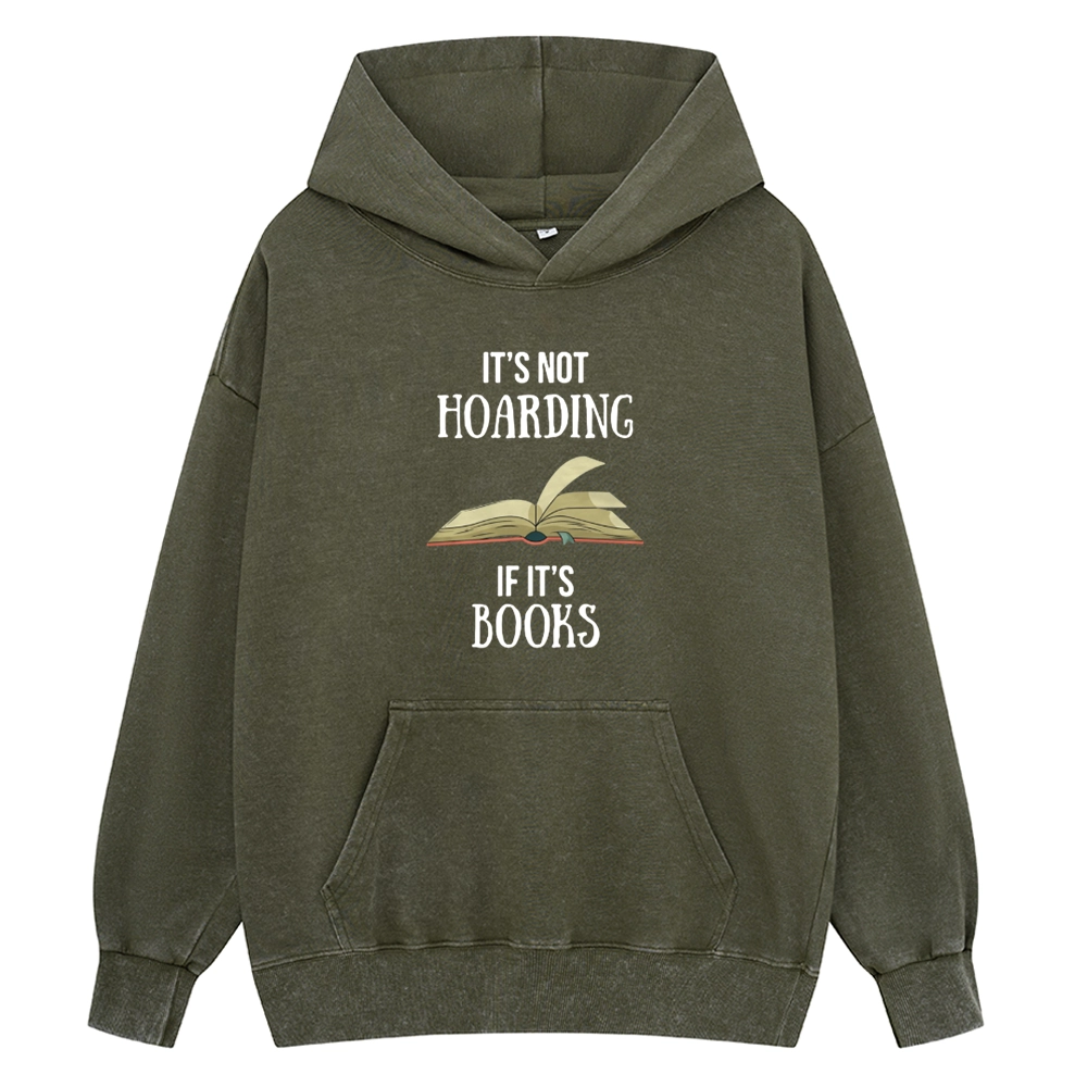 Pagewings It's Not Hoarding If It's Books Unisex Washed Hoodie