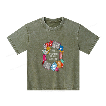 Pagewings My Weekend Is All Booked  Unisex Kids Washed T-shirt