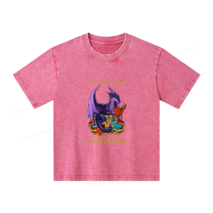 Pagewings Bookworm Please I'm A Book Dragon Unisex Kids Washed T-shirt