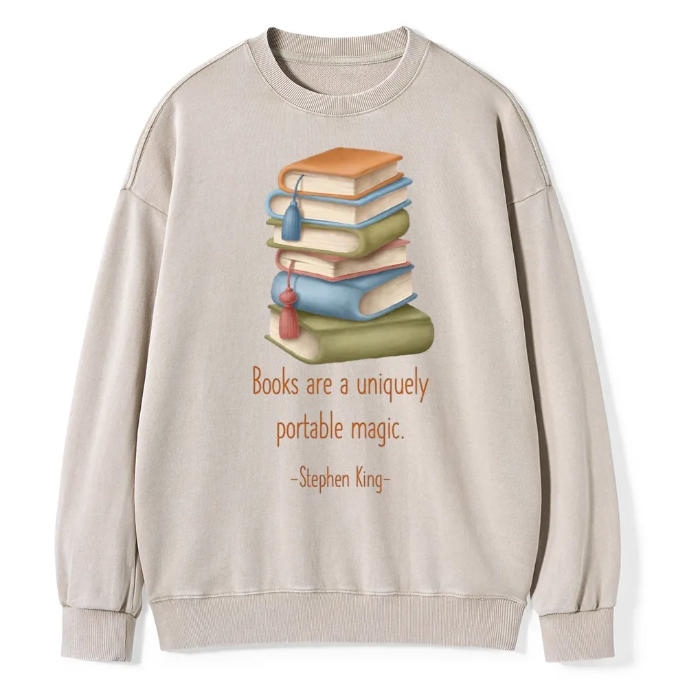 Pagewings Books Are A Uniquely Portable Magic Unisex Washed Sweatshirt