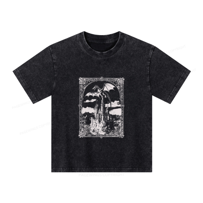 Pagewings Vintage Dragon Unisex Kids Washed T-shirt