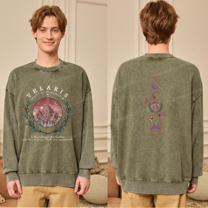 Pagewings Velaris City Of Starlight Unisex Washed Sweatshirt