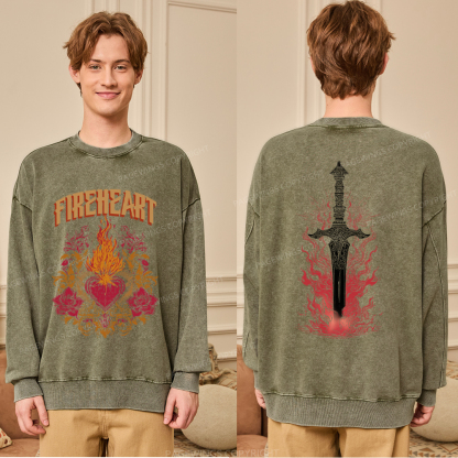 Pagewings Fireheart Unisex Washed Sweatshirt