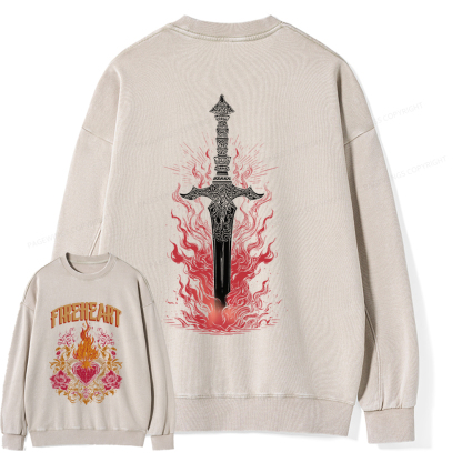 Pagewings Fireheart Unisex Washed Sweatshirt